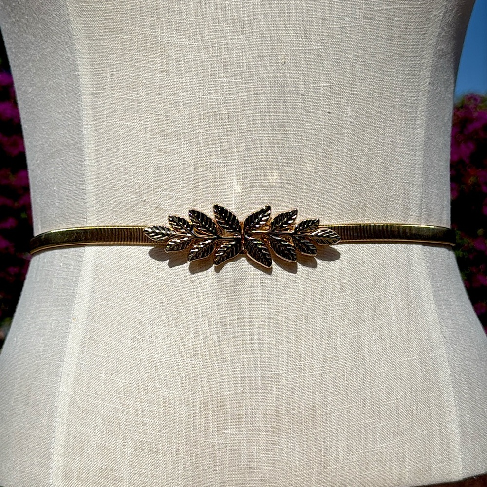 Vintage 1990s stretch gold metal belt - Picture 1 of 7